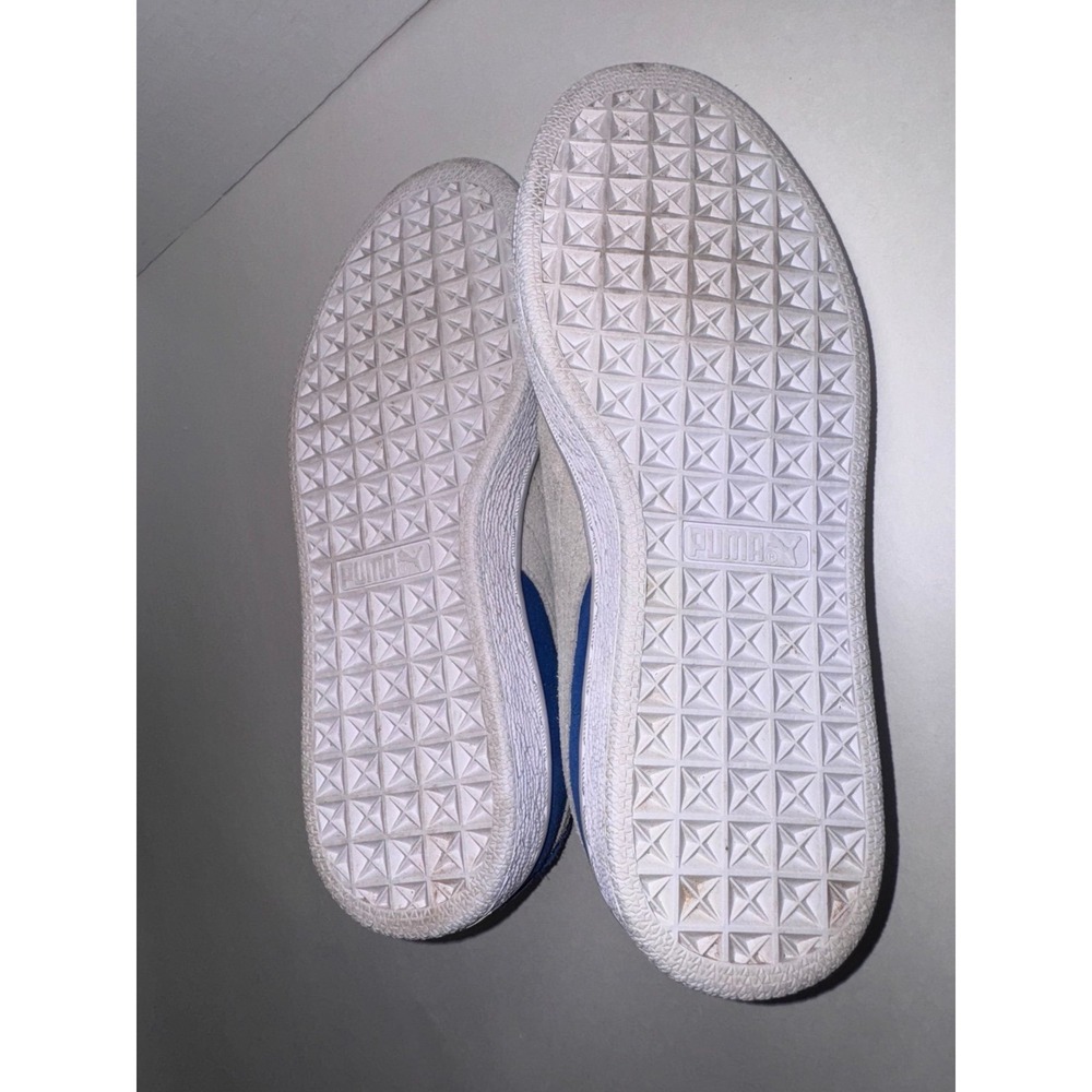 Puma Boys Suede Blue & White Sneakers - Size 5.5C Like New - Picture 6 of 10